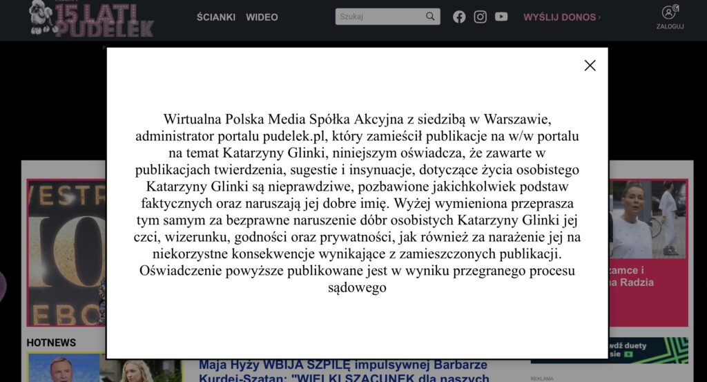 Przeprosiny Pudelka